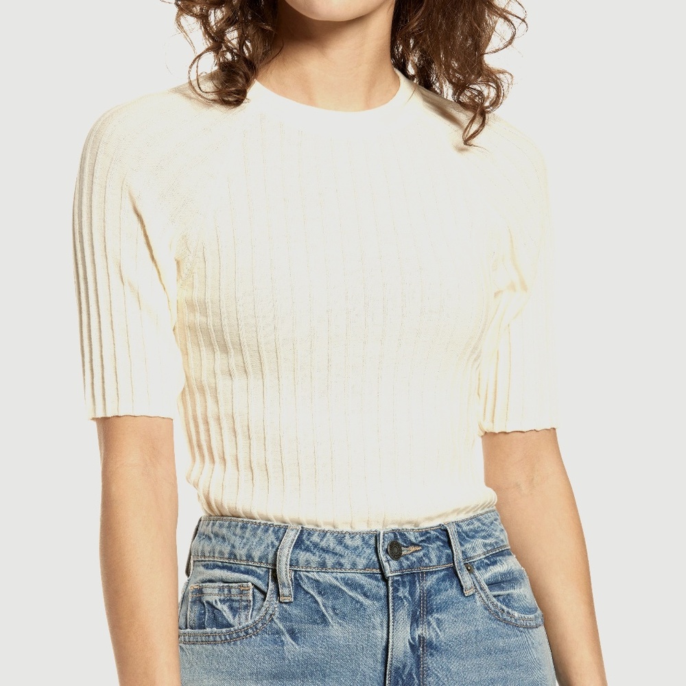 free people crewneck rib sweater